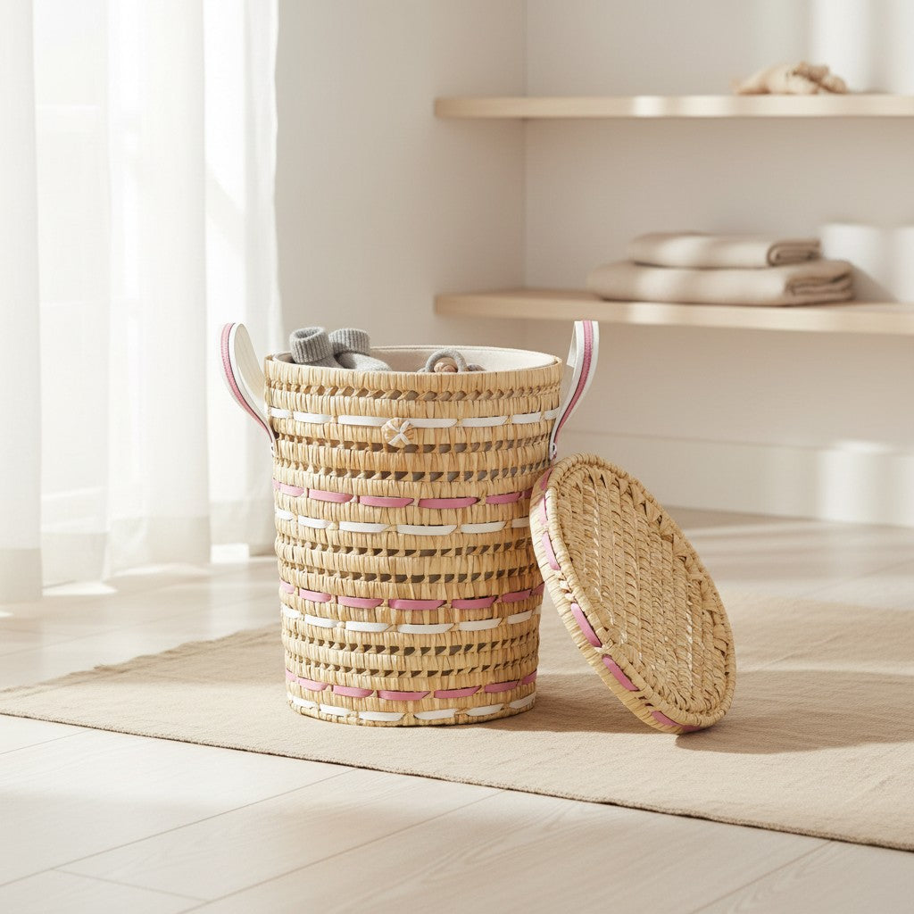 NATURAL LAUNDRY BASKET - Fully Lined
