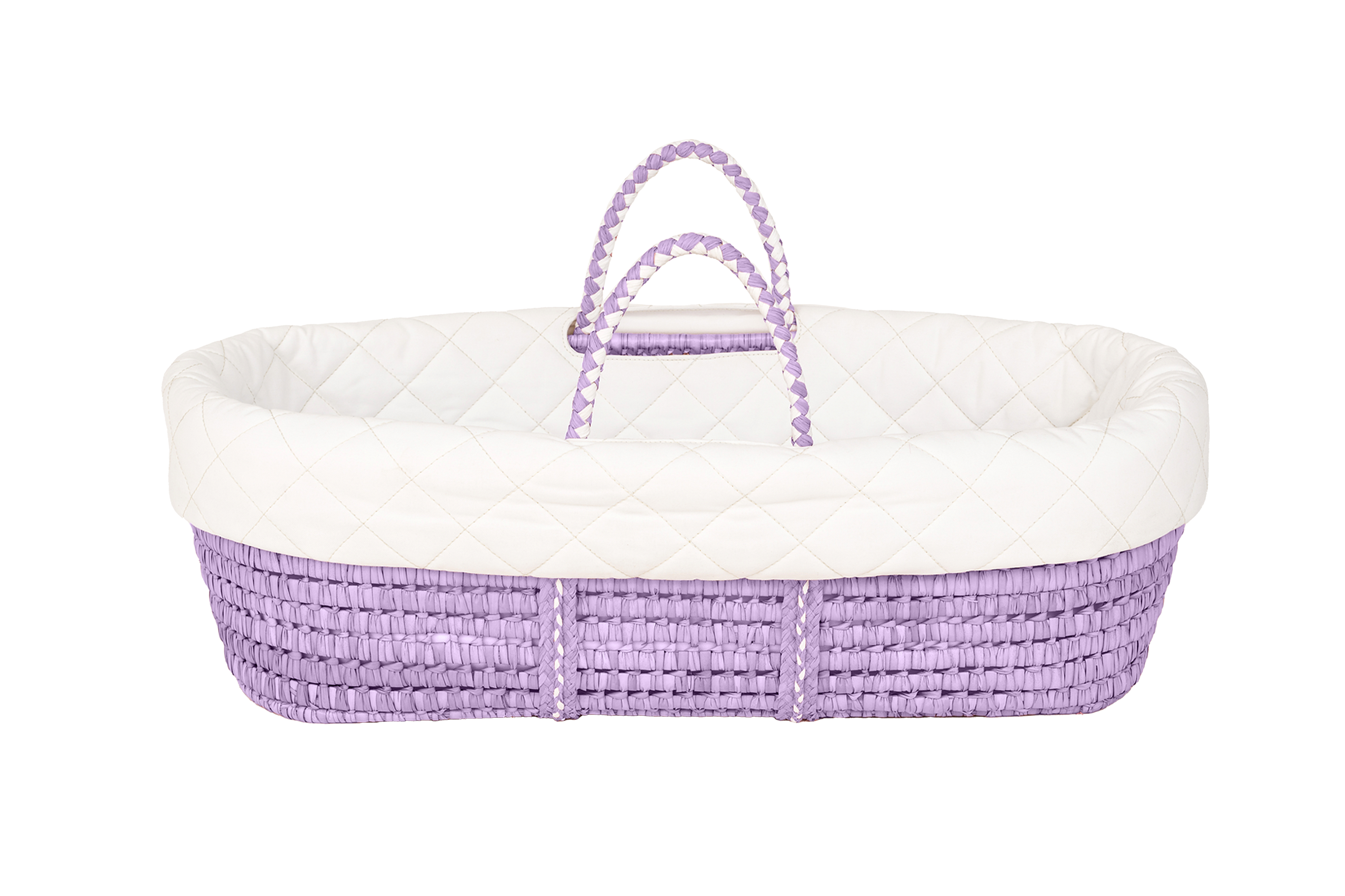 PASTEL MOSES BASKET - Quilted Signature Linen I Lilac