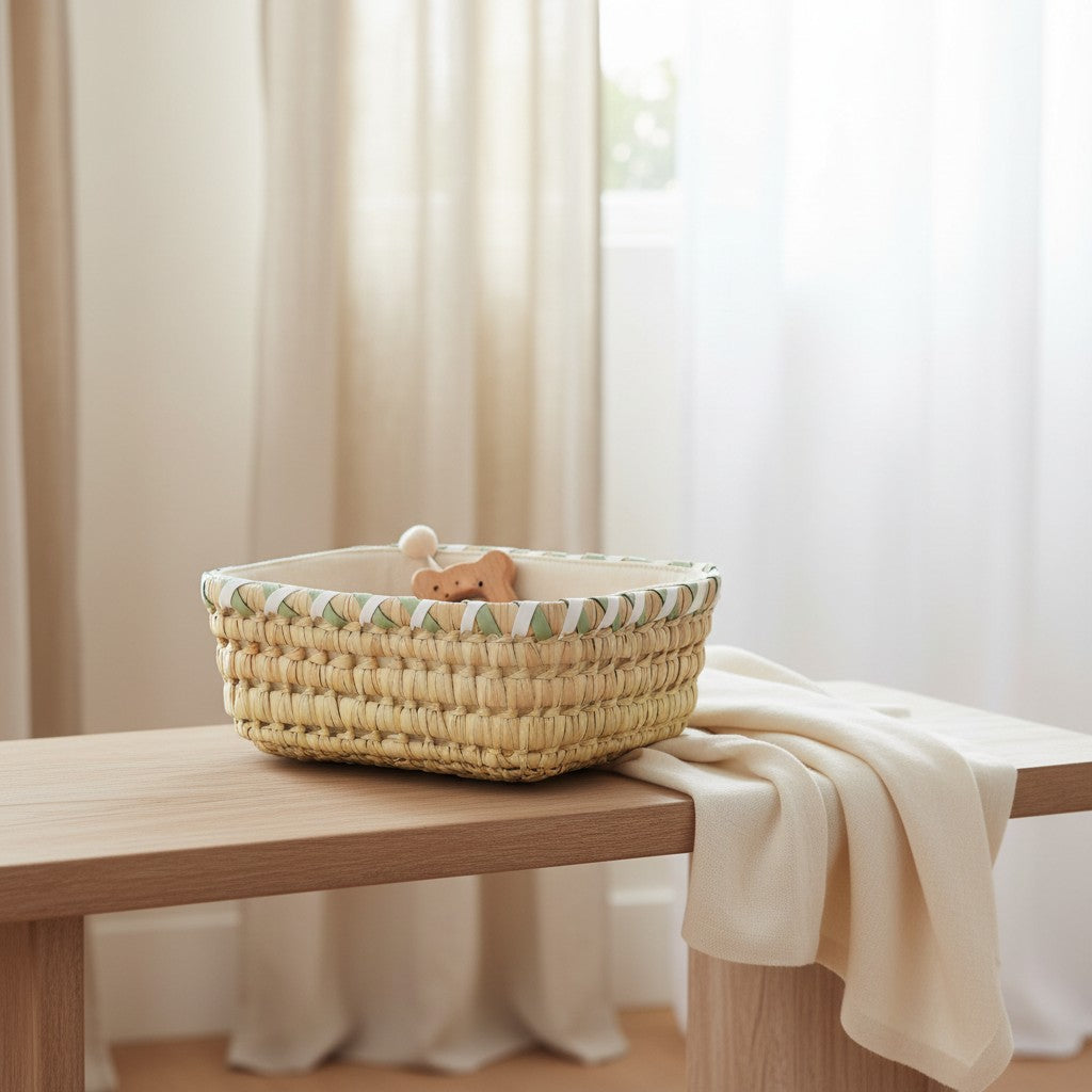 NATURAL MIDI BASKET - Fully Lined